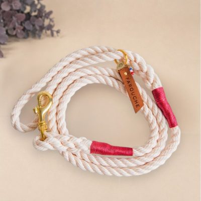 laisse pour chien en corde rouge