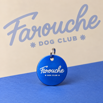 medaille connecte chien bleu