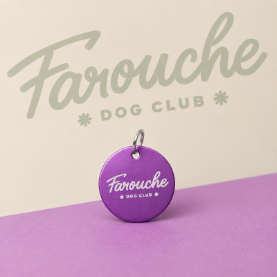 Médaille connectée "Farouche ID Color" 5 Médaille pour chien connectée violet